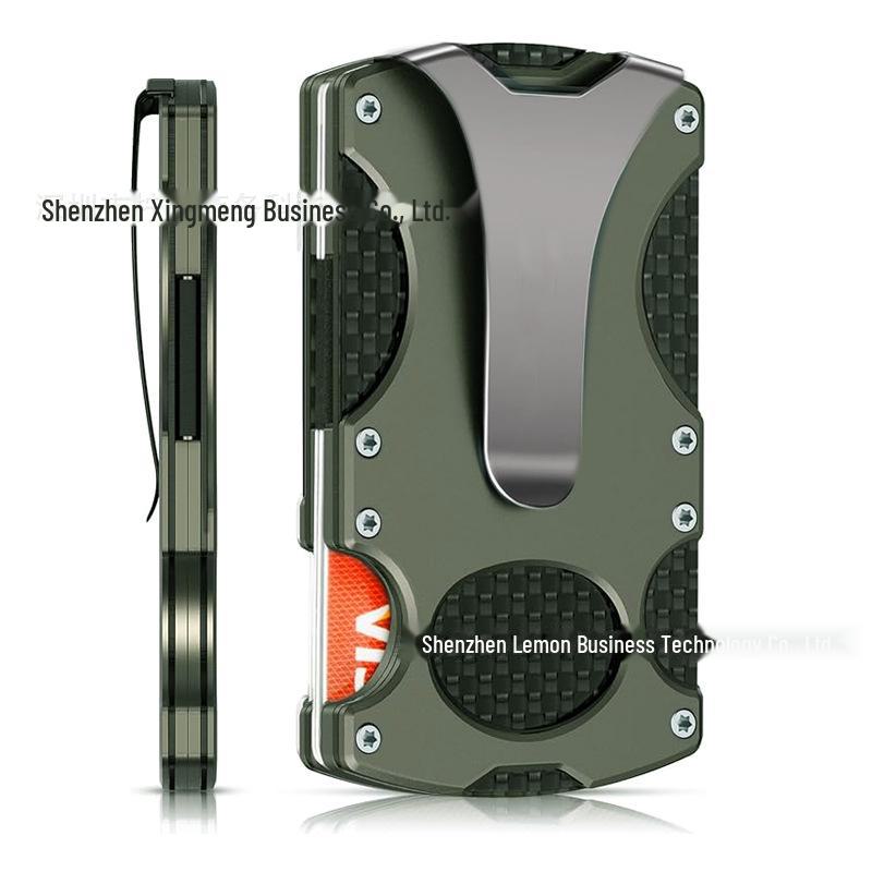 Taktische Metallgeldbörse mit RFID-Blockierung, Kartenhalter aus Kohlefaser