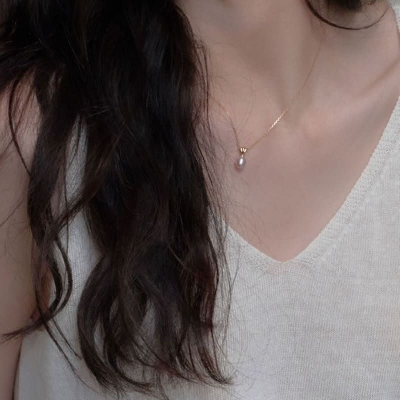 

Aube de moi Seashell Pearl Necklace_Pink -