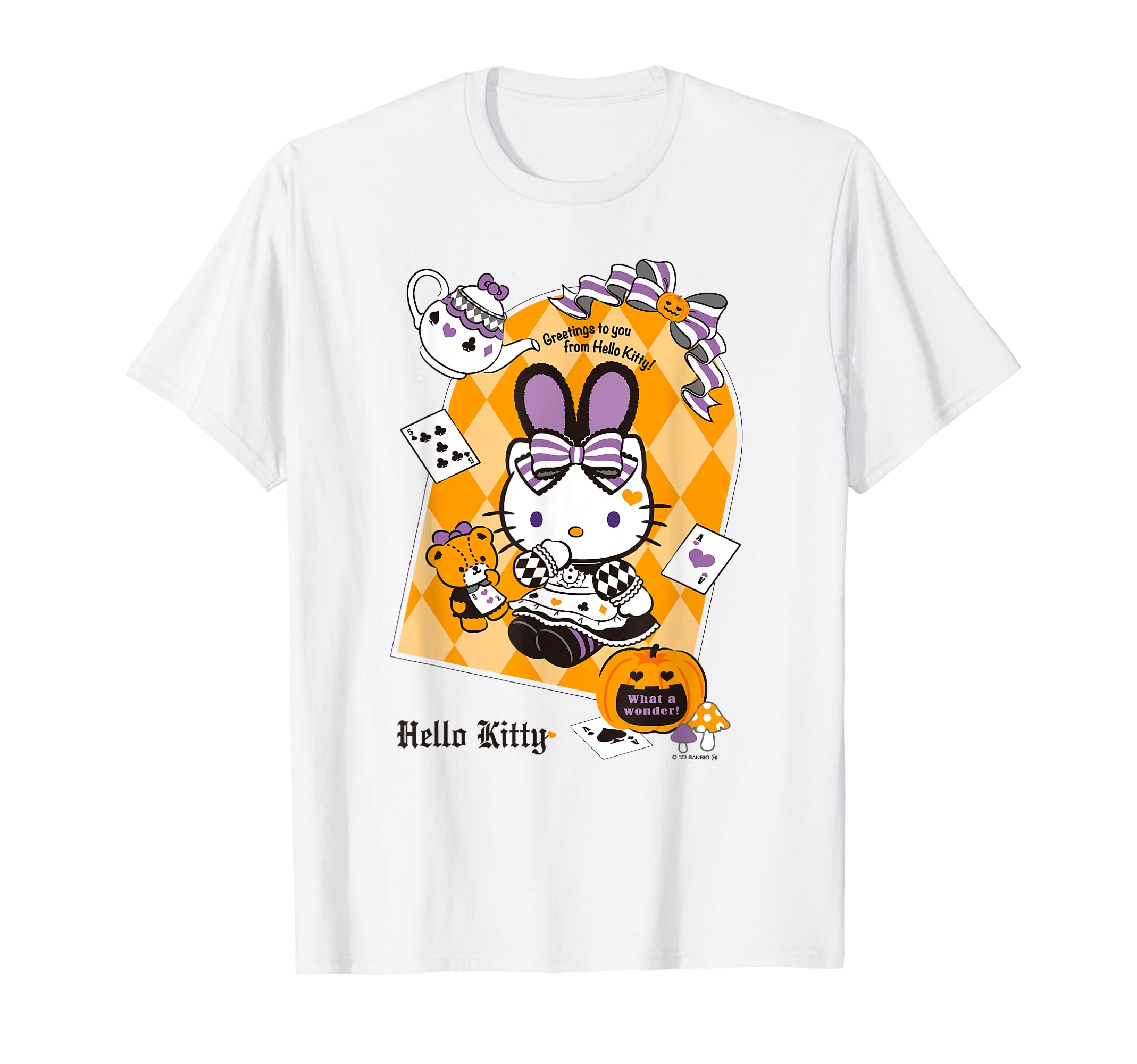 

Hello Kitty Trump Light Color [Halloween Special] T-Shirt белый
