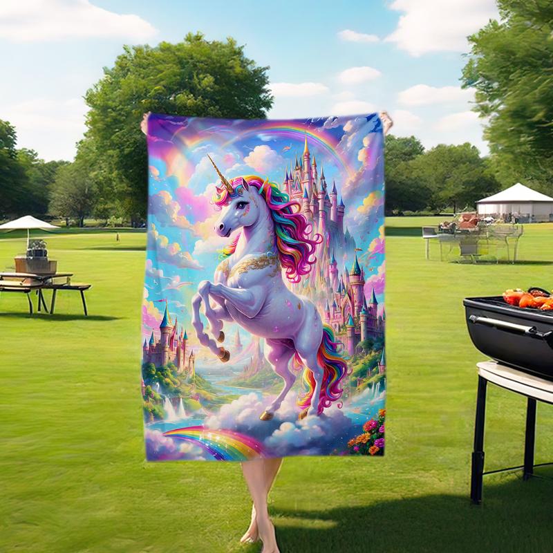 1PC Dreamy Rainbow Unicorn blanket, al season lightweigh Poster blanket home office outdoor nap multifunc Poster blanketional blanket