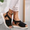 Fashion Women's Platform Sandals Comfortable Elastic Band Wedges Sandals Women Shoes 2025 Platform Rome Sandles Light Summer Beach Shoes