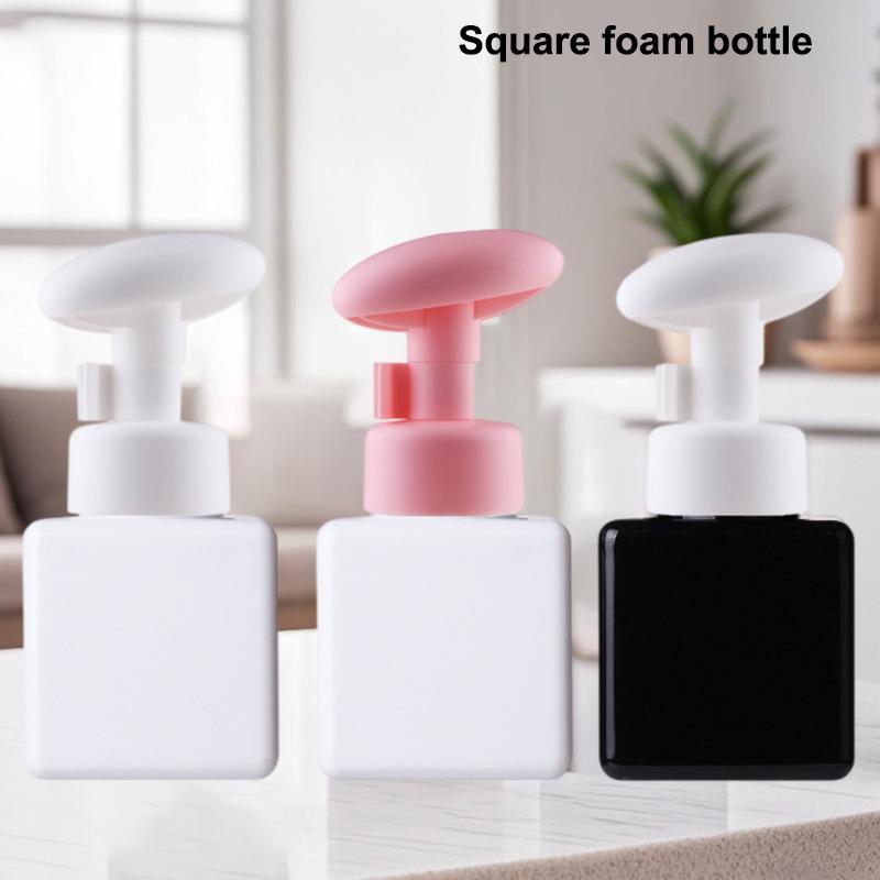 Botella Transparente Cuadrada de 250 ml Jabón Líquido Mousse Batida Puntos Embotellado Champú Loción Gel de Ducha Botellas con Bomba Para Dispensador de Jabón