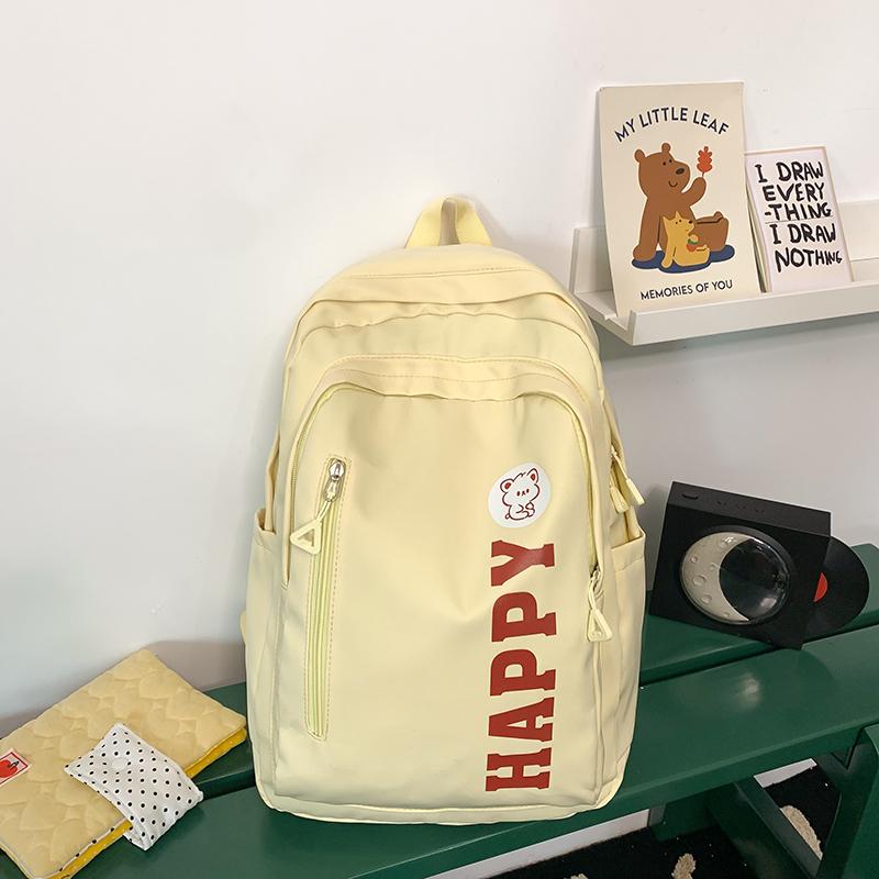 College Style Backpack Large Capacity Letter Printed Backpack Campus Student School Bag