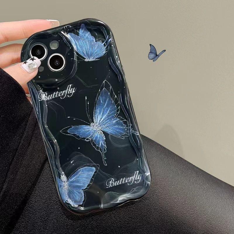 Blue Butterfly Applicable Xiaomi 14 Mobile Case Redmi K70 Protective Case Apple 16 Huawei P70 Honor 200PRO