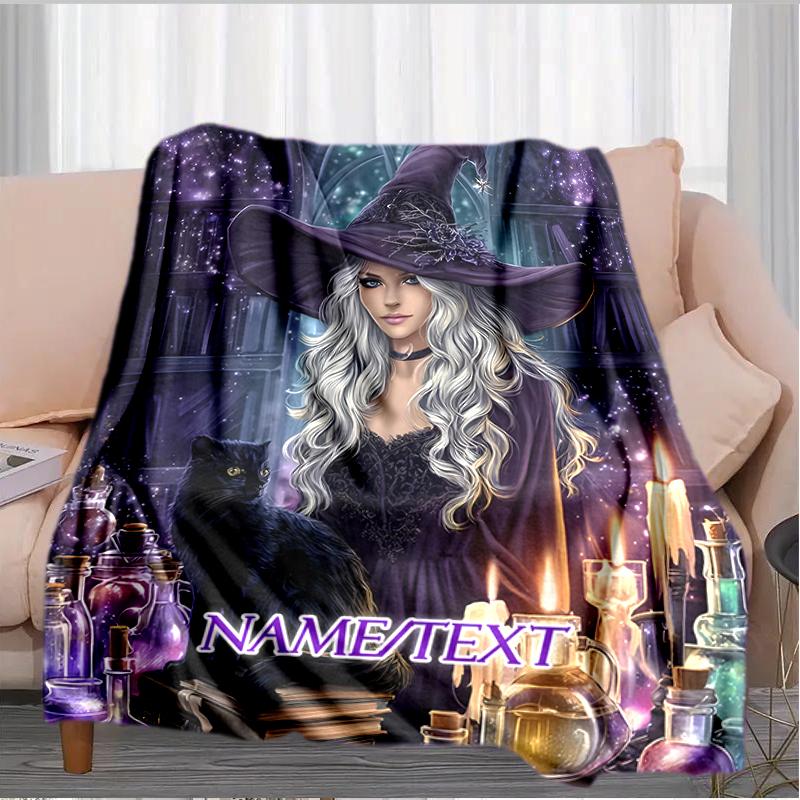 1PC Custom Name Witchcraft Library outdooor Flannel blankets Throw Blanket All-Season Throw Gift Bedspread for Couch, Bed, Camping Holiday Birthday gi