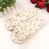Broken flower bow women's rubber bottom three-layer thickened fabric slippers indoor wooden floor open slippers