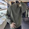Men's Autumn Solid Color Half-Zip Sweatshirt - Loose Fit Versatile Streetwear Jacket