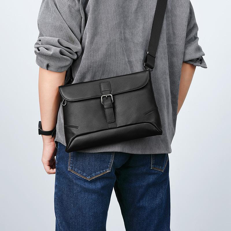 New JAGUAR Cow Leather Shoulder Bag Crossbody Bag Men's Black JX1230253101