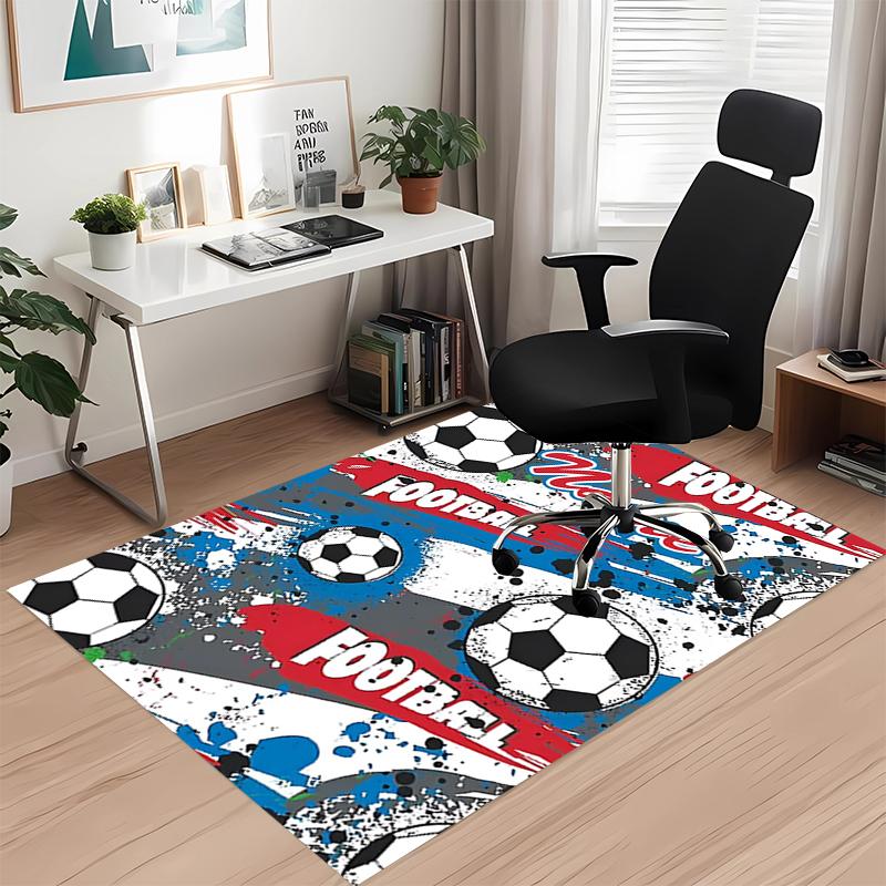 Custom Name Soccer Printed Carpet, for Office Chair Living Room Bedroom Kitchen Room Decor Gifts.