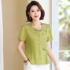 Hodo Women's Chinese Style Floral Short Sleeve T-Shirt