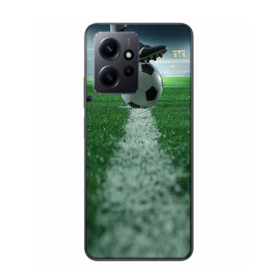 Football Field Phone Case For Redmi 12 13C 12C 15C 9 10 10C Note 13 Pro Plus 14 15 Pro 9T 9C 9A TPU Soft Cover Clear Cell Cases