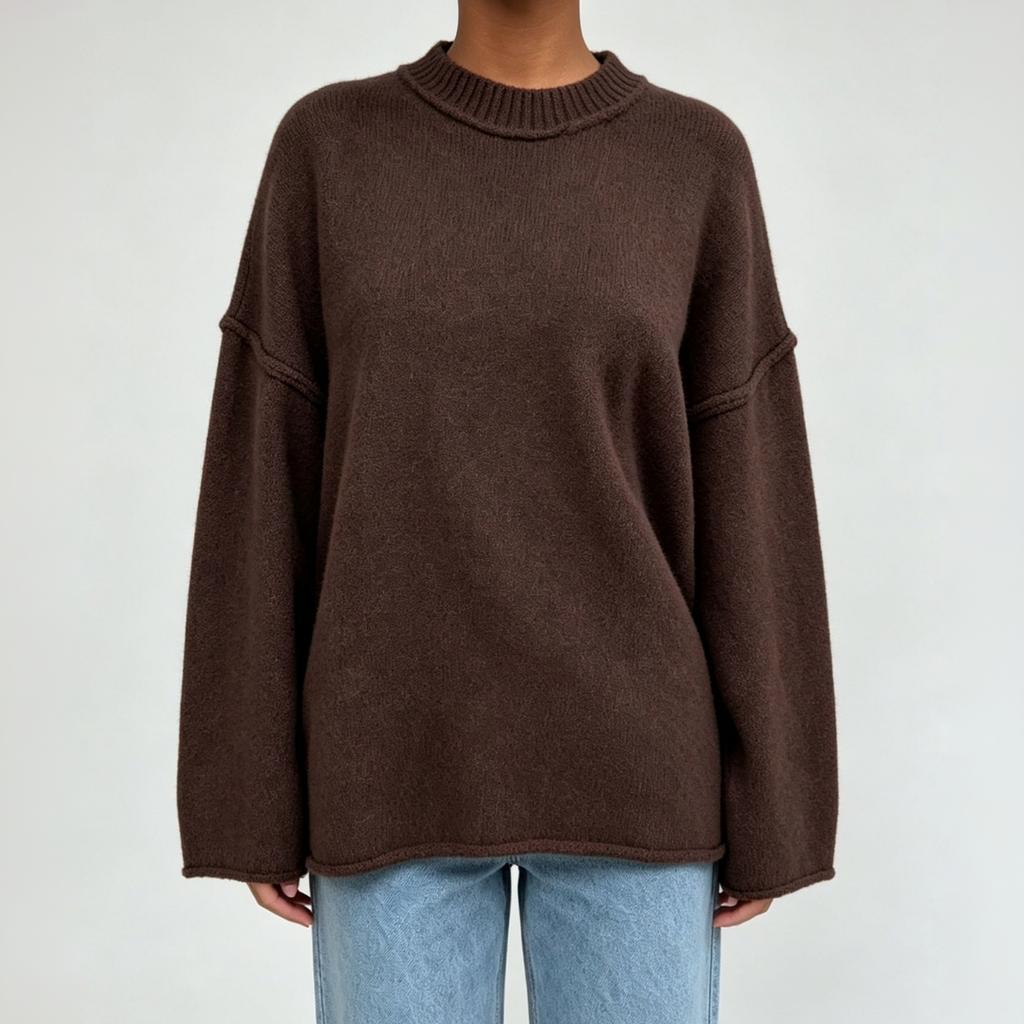 Women's Casual Oversized Pullover Sweater - Loose Fit Knit Top for Everyday Wear