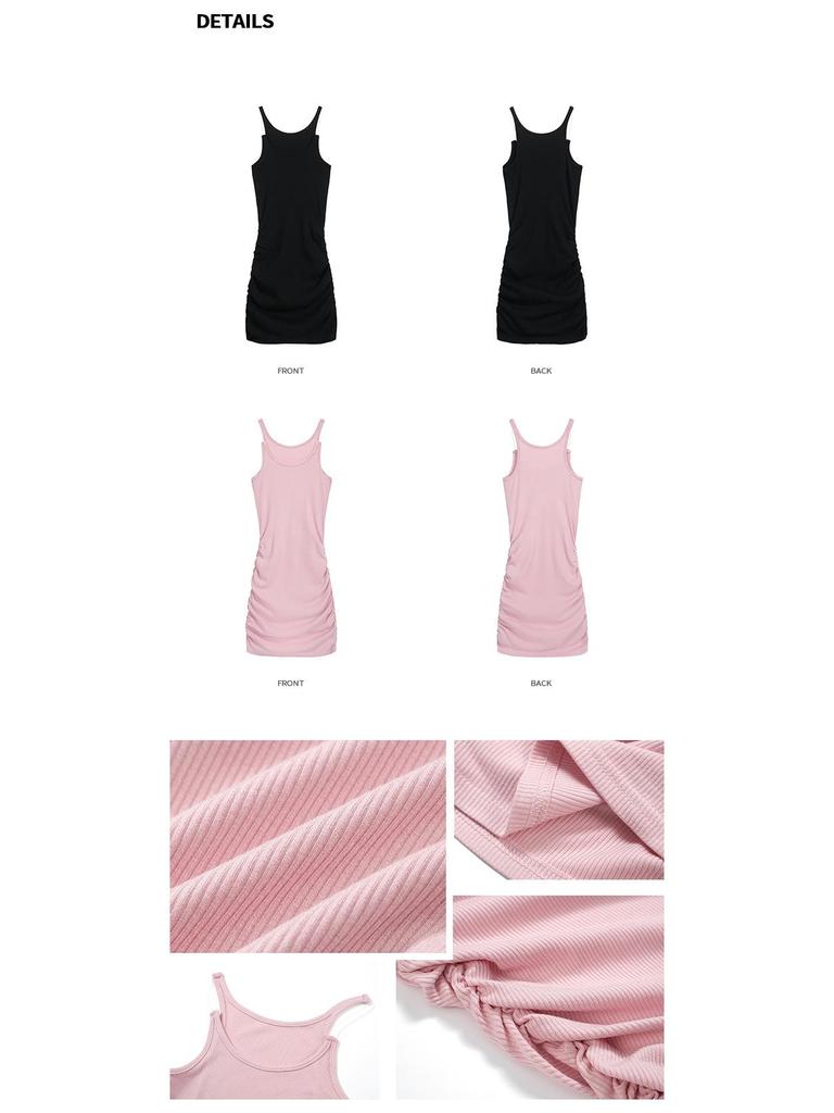 2026 Spring/Summer Sexy Slimming Back-shaping Vest Dress with Hollow-out Pleated Short Skirt