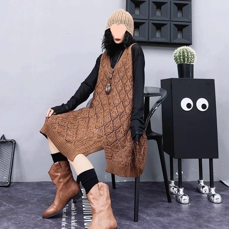 

2025 Autumn Women s Sleeveless Knitted Fashion Vest L (100-120 lbs)