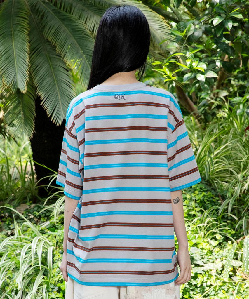 GLACK Gt141 Multi-Stripe Pocket T-Shirt (Gray)