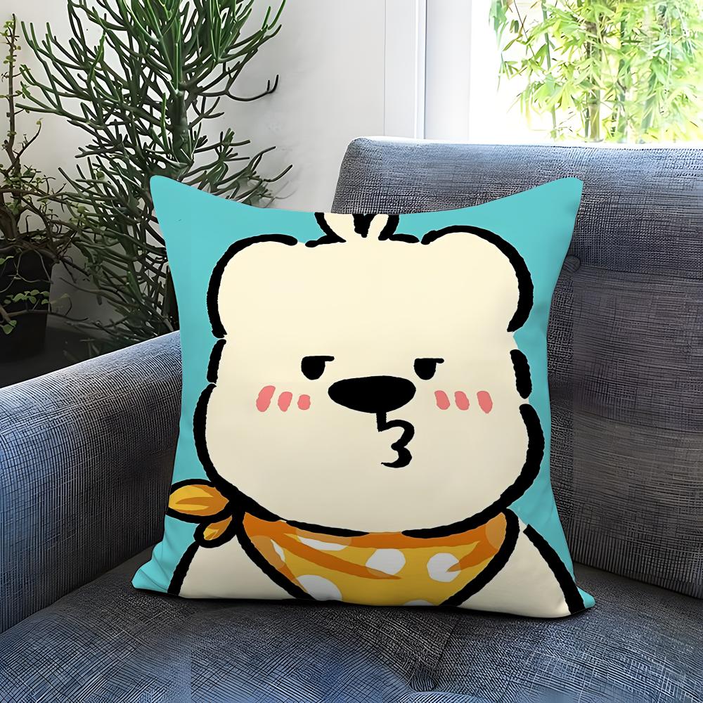 Sticker Cute Bear Stickers Cushion Cover Comfortable Reversible Pillow Cover Ideal for Car Sofa Bedroom  Beyond