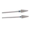 2pcs Tungsten Tapered Nail Drill Bit Rotary Cuticle Removal Manicure Pedicure Tool Cone Shaped Nail Drill Bit for