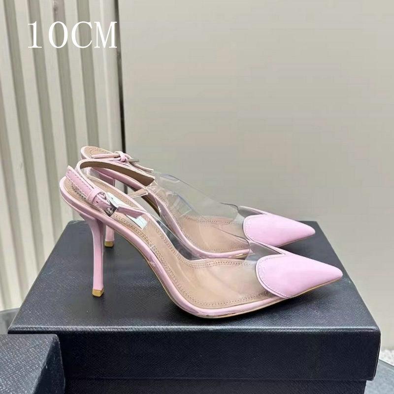 Summer 2025 New French Toe Cap, Pointed Toe, Transparent Pvc Fashion, Red High Heels