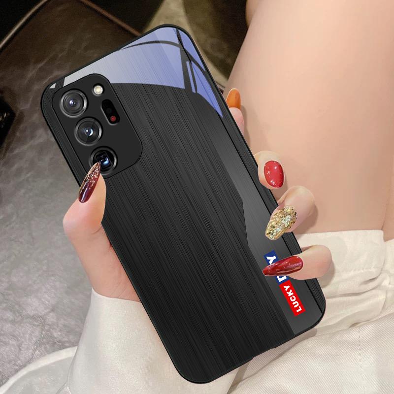 Wood Grain Green For Samsung Galaxy Note 8 9 10 PRO 20 Ultra A01 02 03 Core 04E 4G 12 13 5G Tempering Glass Phone Case