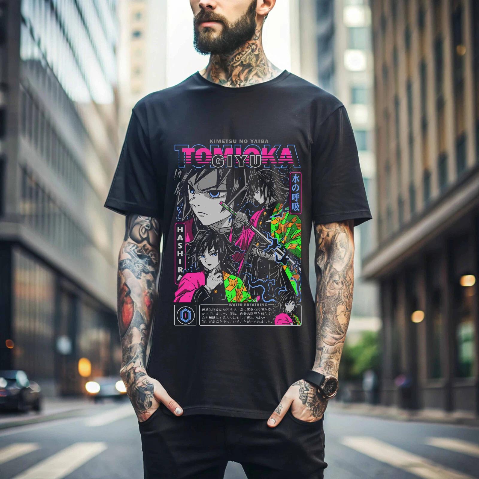 

MENS WOMENS Giyu Tomioka T-Shirt Demon Slayer Kimetsu No Yaiba Anime Shirt ALL Size Gift 089 S