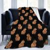 Capybara Cartoon Animal Blanket Kapibara Flannel Blanket Suitable for Office Travel Blanket