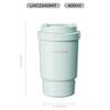 (LOCK&LOCK) Ceramic-Coated Insulated Coffee Mug for Men And Women, Stylish Portable Water Bottle for Students, 400ml Mint Gree
