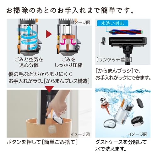 Stick Vacuum Cleaner White [Cyclone Type/Cordless] Hitachi PVBS1L