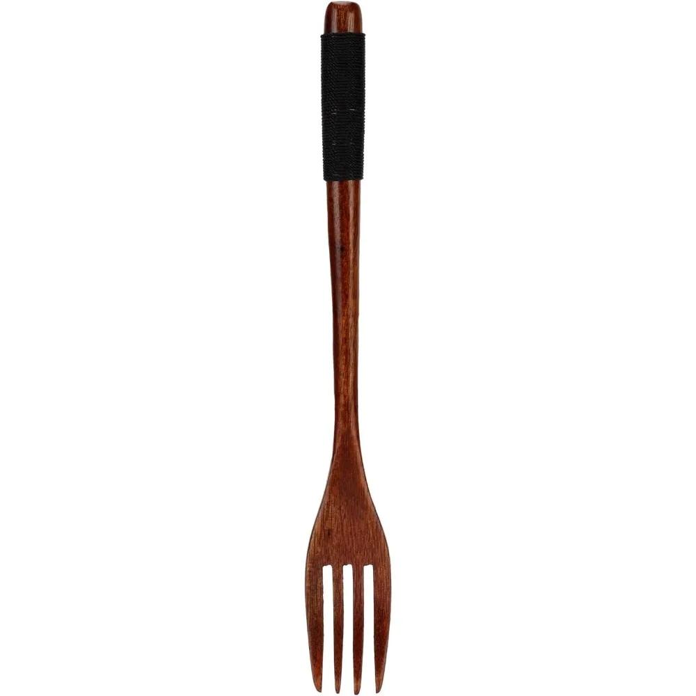 2025 Wooden Fork Bamboo Kitchen Cooking Utensil Tool Tableware Dessert Salad Fork Household Gift Japanese Dinner Flatware New