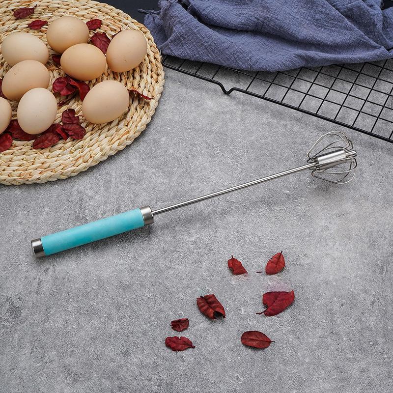 Stainless Steel Household Semi-Automatic Rotating Egg Beater Push-Type Egg Cream Baking Stirring Stick Manual Egg Beater