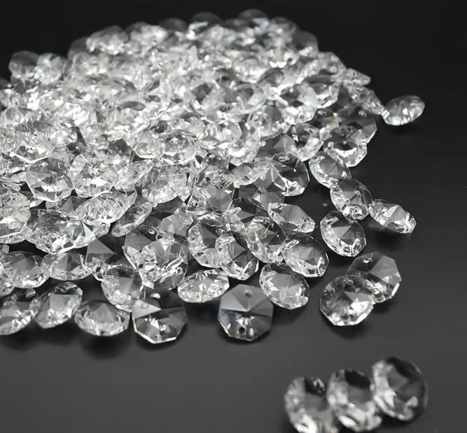 Set of 2 Crown Glass Suncatcher Crystal Balls, 40mm x 50cm, Includes Box