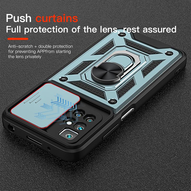 Slide Camera Lens Case for Samsung Galaxy A33 A53 A73 A13 A22 A12 S21 S22 Honor 50 Redmi Note 11 10 10C iPhone 13 12 11 Pro Max Shockproof Armor Cover