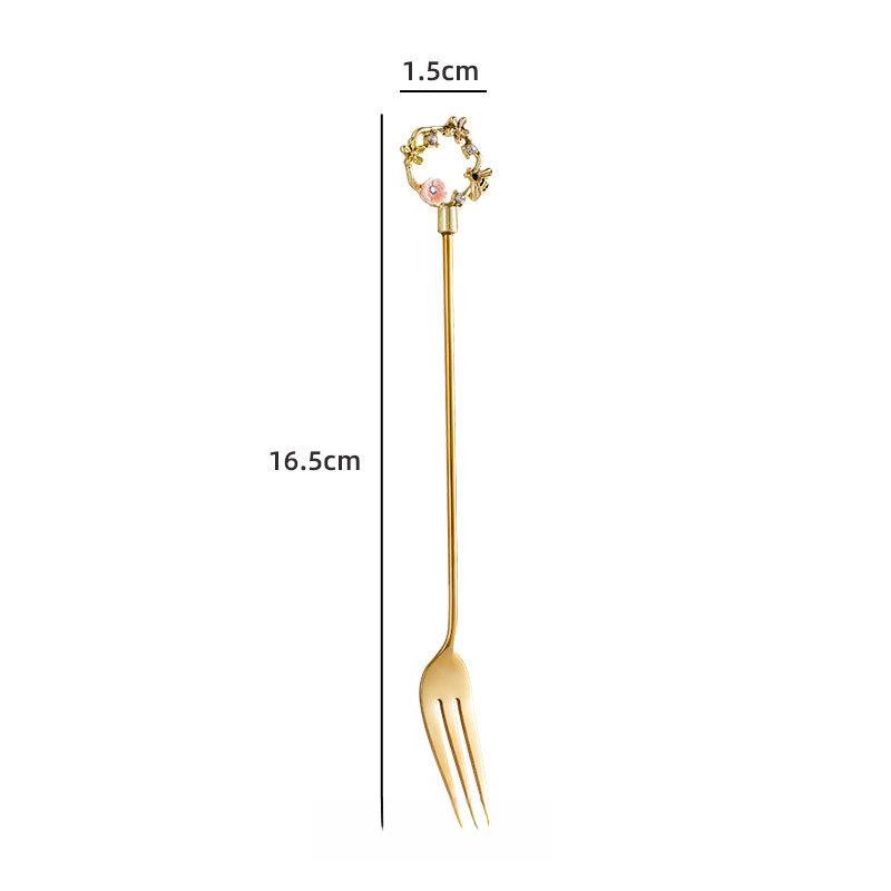 Creative Cartoon Animal Floral Spoon & Fork, Mirror Polished 304 Stainless Steel Dessert Coffee Stirrer