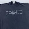 Vintage Eifersüchtig Weil die Stimmen Mit Mir Reden Shirt Herren Medium Schwarz Lustiger Witz