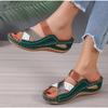 Women Wedges Slippers Summer New Orthopedic Open Toe Sandals Vintage Leather Casual Female Platform Slippers Slides Sandals 43