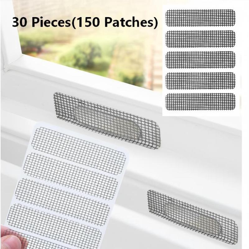 20/30Pcs Self Adhesive Window Screen Repair Sticker Window Drainage Hole Insect Proof Mesh Stickers For Home Door Window Balcony