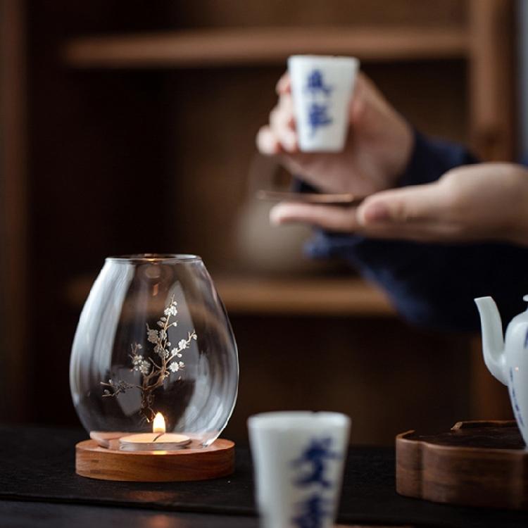 Candle Holder Glass Cover Decorations for Bedroom Farmhouses Candlesticks Decors