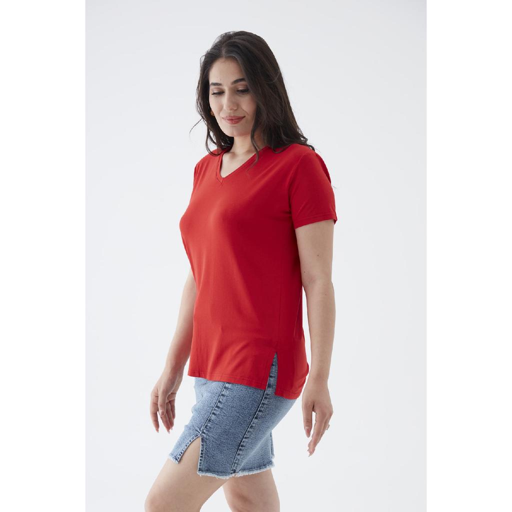 Women's V-neck Large Size T-shirt Cty-cnd-01