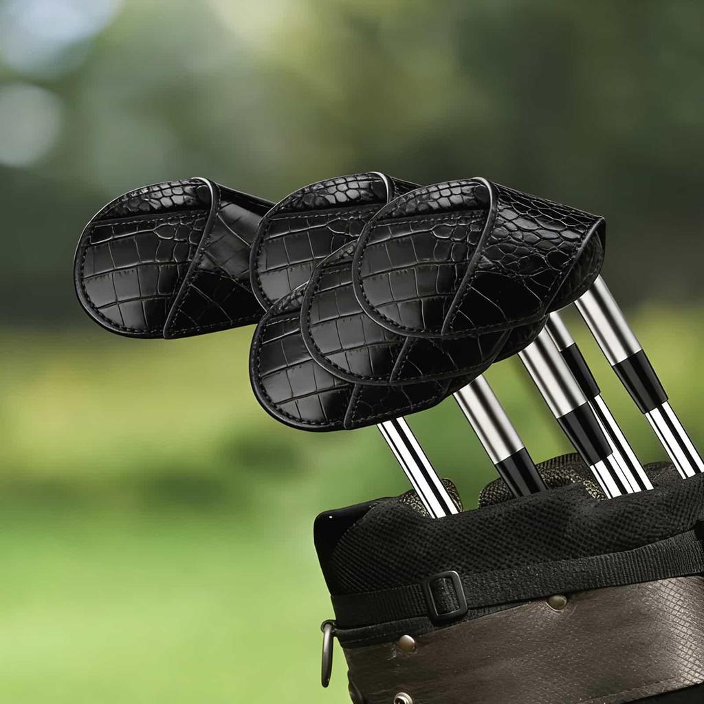 Iron Covers For Golf Clubs PU Leather Thick Protector Iron Head Covers For Easy Identification Men Women Players Golfer Indoor