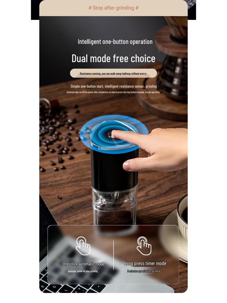 Portable USB Rechargeable Coffee Grinder for Office & Home