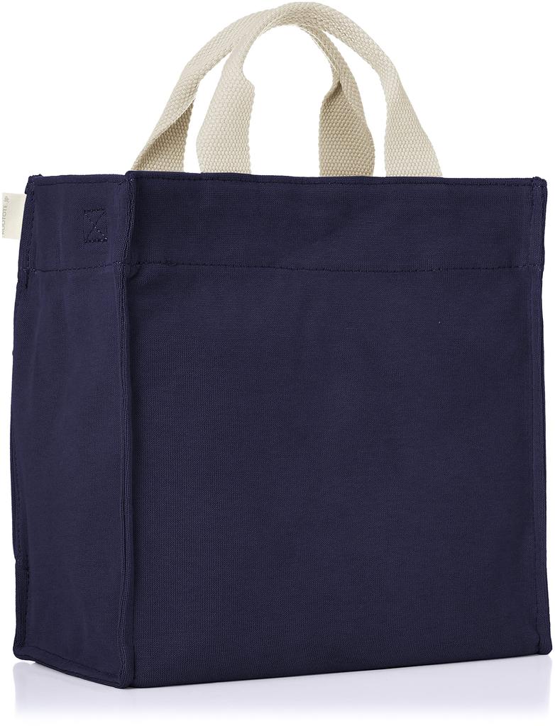 Cotton Shoulder Tote Bag NA Square 2way Tenjiku B 1413 Navy [Rootote] Women's