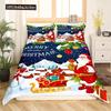 Christmas Gnomes Duvet Cover Set Santa Claus Xmas Comforter Cover Merry Christmas Bedding Sets Winter Snow Holiday Quilt Cover