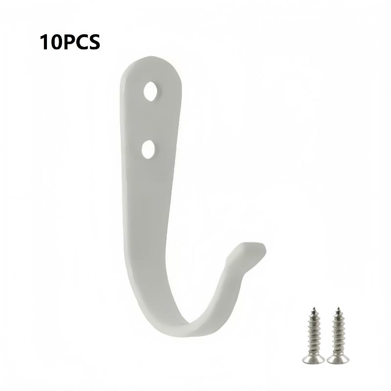 Durable Iron Coat Hooks Set of 5/10 Wall Mounted with Rust Proof Screws for Home Office