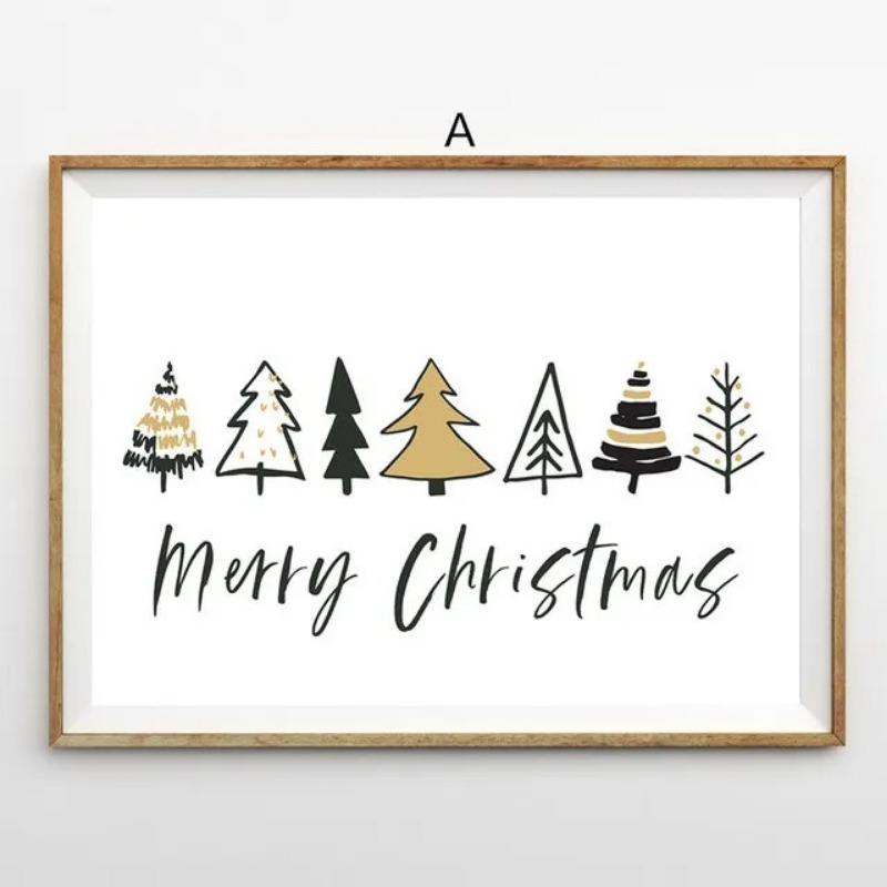 

Рождественские постеры и принты Снежный лес лося Зимний пейзаж Настенные картины Картина на холсте Печать Гостиная Домашний декор 21cm×30cm NoFrame