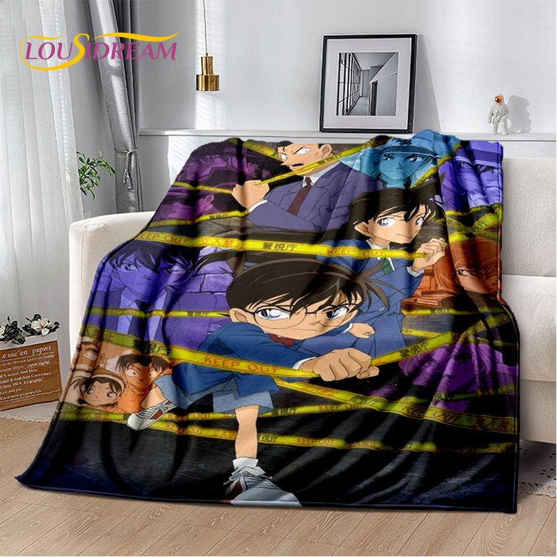 Detective Conan Cartoon Anime Soft Plush Blanket,Flannel Blanket Throw Blanket for Living Room Bedroom Bed Sofa Picnic Cover 3D