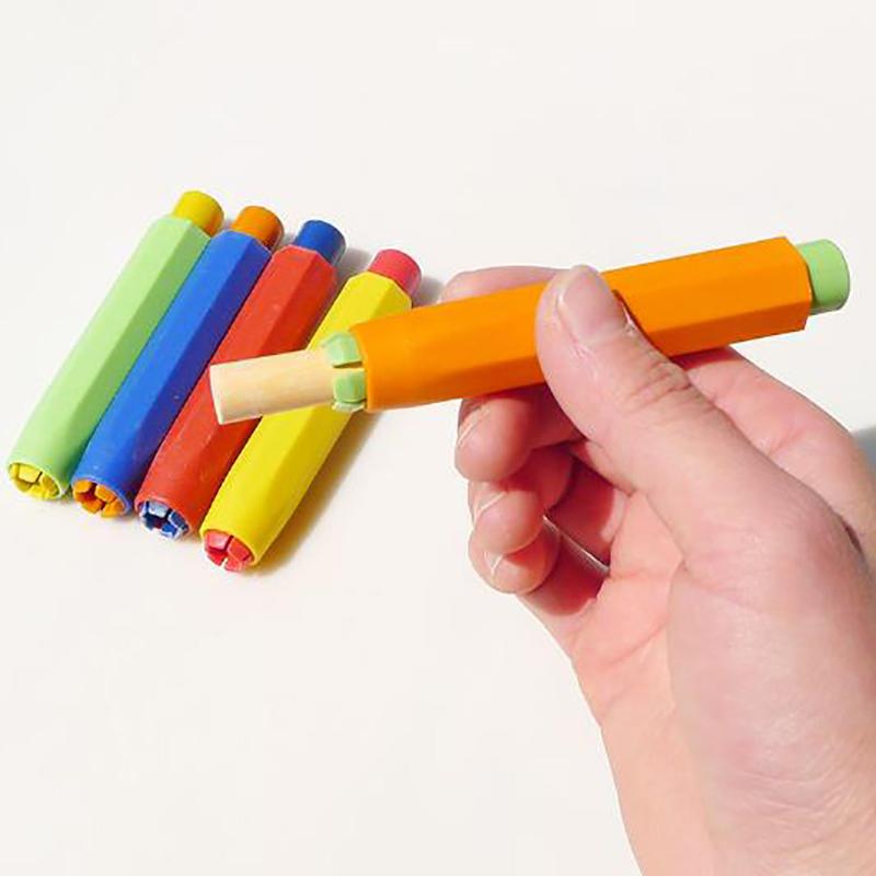 5Pcs Health Non-Toxic Chalk Holder Colourful Chalk Holders Clean Teaching Hold