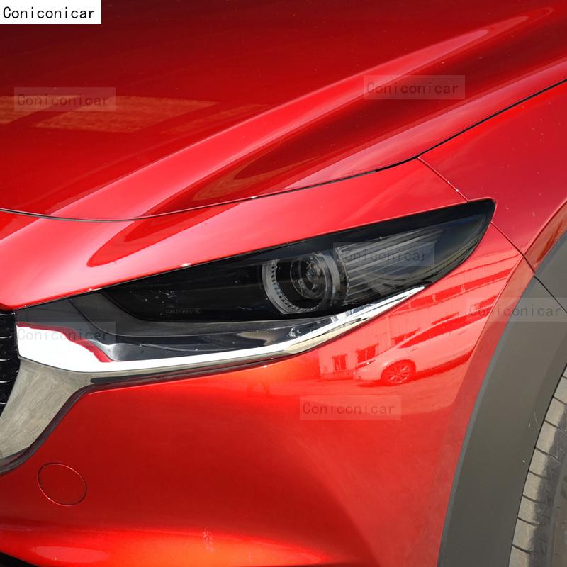 Für MAZDA CX-30 2020-2024 Auto-Scheinwerfer Rauchschwarz TPU Schutzfolie Frontlicht Tönung Farbwechsel Aufkleber Zubehör