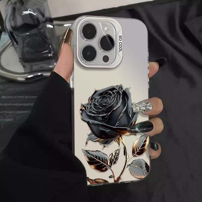 Black and Gold Rose Case for Apple IPhone 17 Pro Max, IPhone 16 Pro, and IPhone 15 Pro, Premium New Style