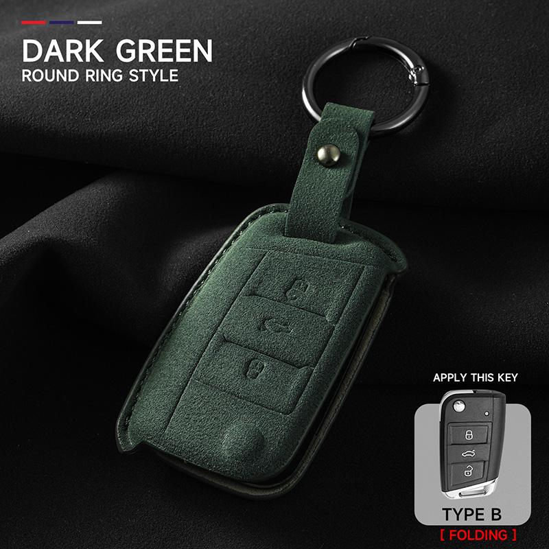 

Suede Faux Leather Car Key Case Cover For VOLKSWAGEN VW New Rline Golf Jetta 4 5 6 7 Passat B5 B7 B8 CC Polo 6R 6C 6N1 6N2