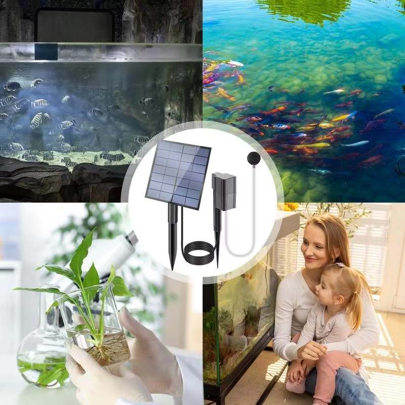 2.5W Solar Powered Oxygenation Pump With Air Pump And Bubble Stone,For Solar Powered Pond Aerators In Ponds And Aquariums