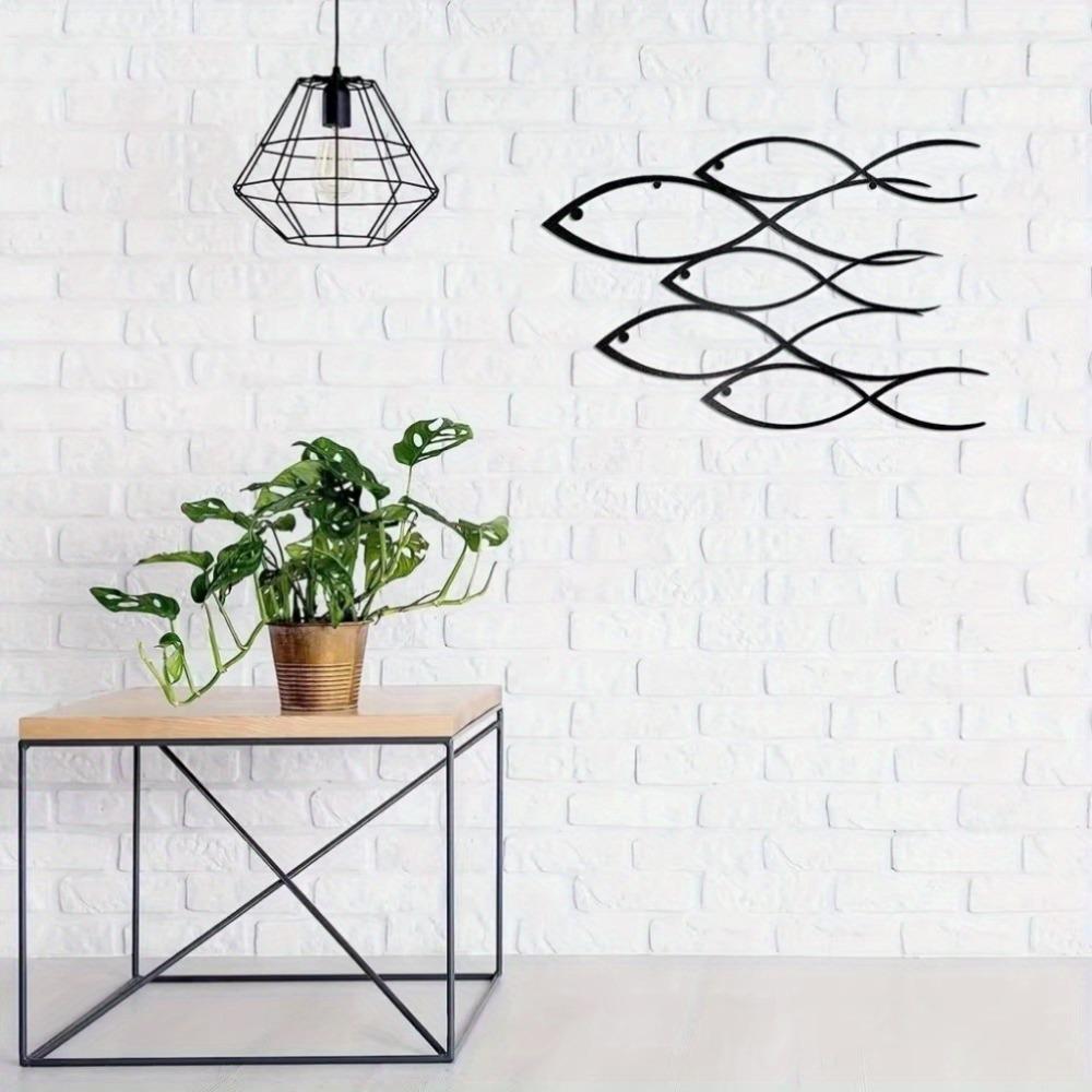 Metal Wall Art School of Fish Ocean Pattern Home Decor Living Room Bedroom Kids Room Wall Sculpture